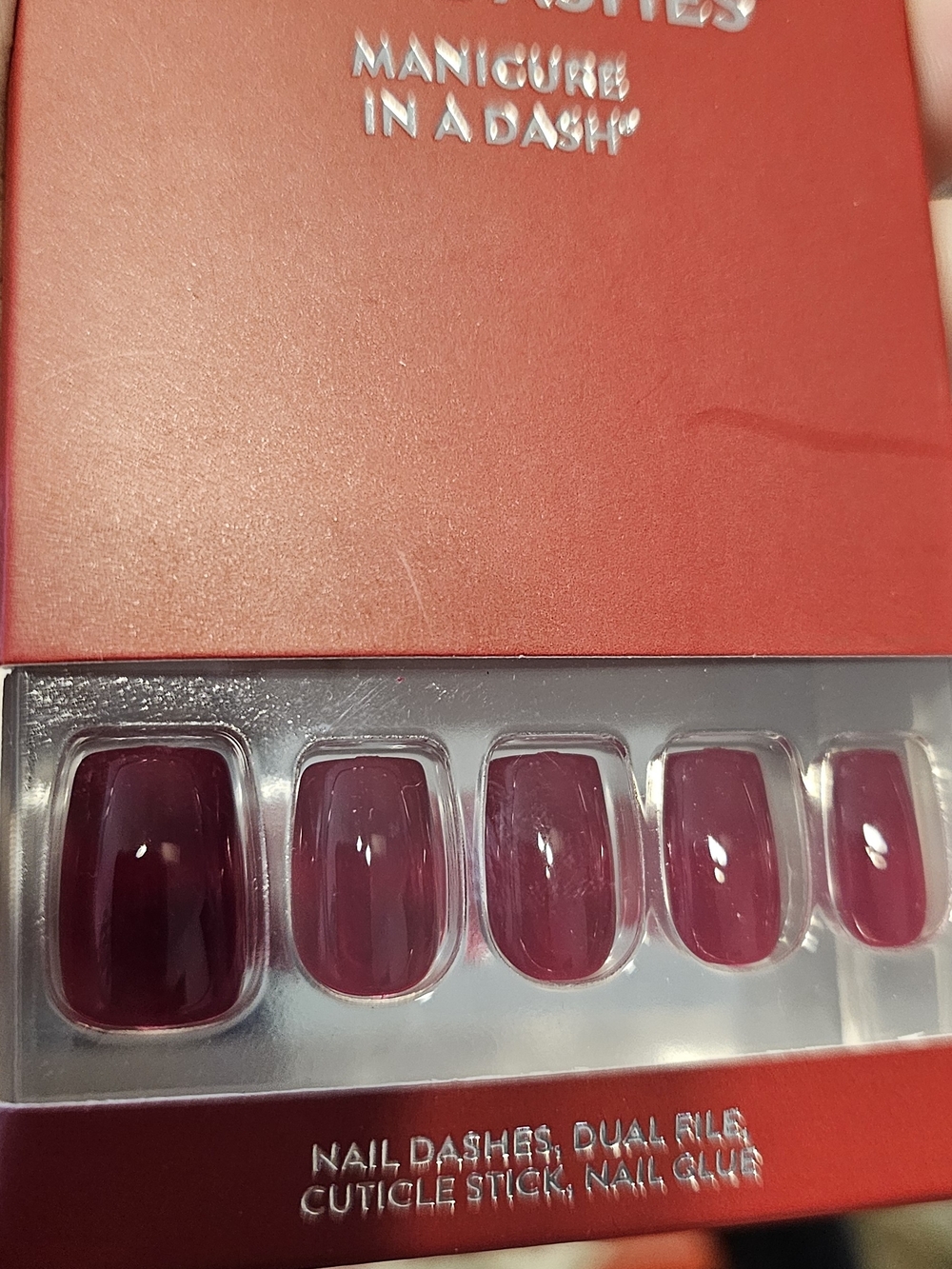Press-On Nail Set in Deep Berry